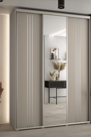 Šatní skříň Dakota 7 v kašmírové barvě s úchyty