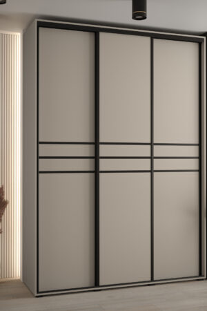 Šatní skříň Dakota 10 v barvě kašmír s černými úchyty