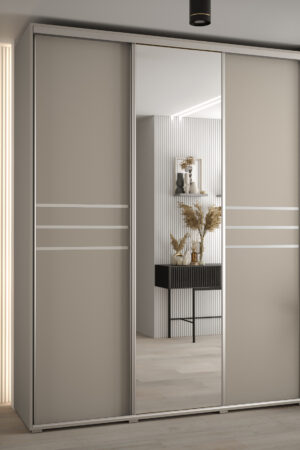 Šatní skříň Dakota 11 v barvě kašmír s posuvnými dveřmi