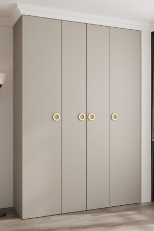 Šatní skříň Como 1 - hloubka 40 cm, kašmír, zlaté úchyty