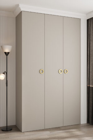 Šatní skříň Como 1 v kašmírové barvě se zlatými úchyty