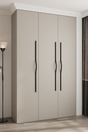 Šatní skříň Como 2 v barvě kašmír s černými úchyty