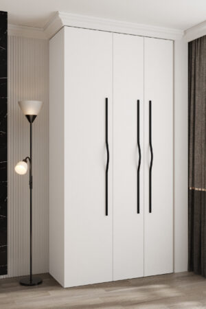 Šatní skříň Como 2 v kašmírové barvě s černými úchyty