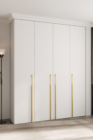 Šatní skříň Como 3 v kašmírové barvě s černými úchyty