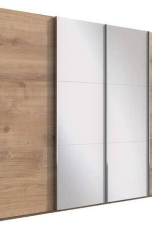 Šatní skříň se zrcadlem v barvě dubu, rozměry 350/216/65 cm