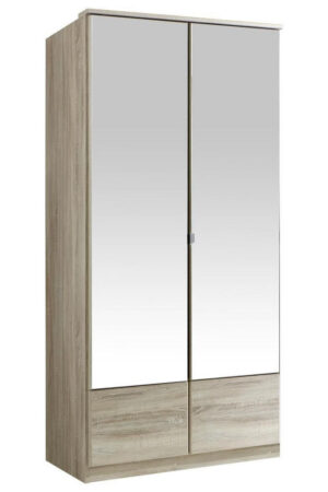 Šatní skříň se zrcadlem v barvě dubu 90x199 cm