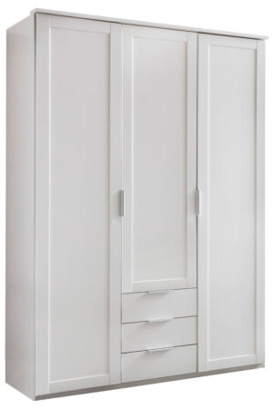 Šatní skříň s otočnými dveřmi a třemi zásuvkami