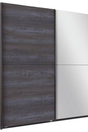 Šatní skříň se zrcadlem v grafitové barvě