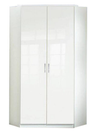 Rohová skříň MID.YOU, bílá, vysoce lesklá, rozměry 95/198/95 cm