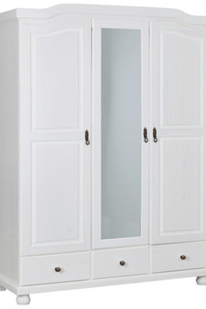 Šatní skříň s otočnými dveřmi v bílé borovici