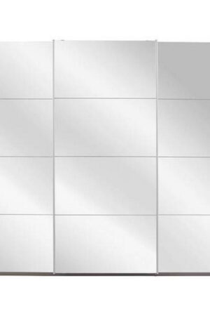 Bílá šatní skříň se zrcadlem MID.YOU, rozměry 271/210/62 cm