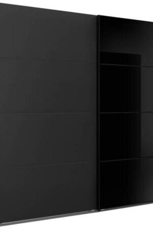 Skříň s posuvnými dveřmi v grafitové a černé barvě