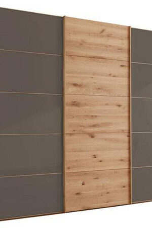 Skříň s posuvnými dveřmi v tmavě hnědé a dub bianco.