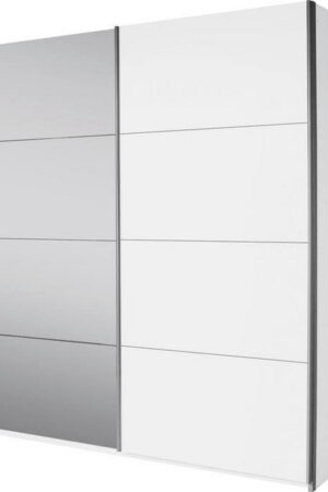 Bílá šatní skříň se zrcadlem Xora