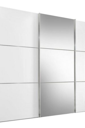 Bílá šatní skříň se zrcadlem 280/222/68 cm