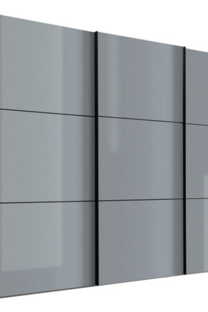 Skříň s posuvnými dveřmi v šedé barvě, rozměry 249/222/68 cm