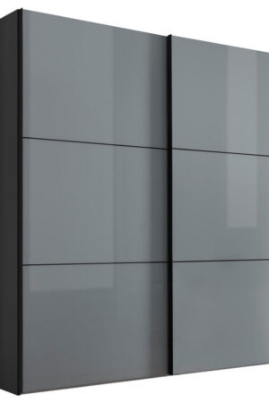 Skříň s posuvnými dveřmi v šedé barvě