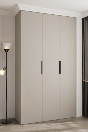 Šatní skříň Como 4 v barvě kašmír s černými úchyty