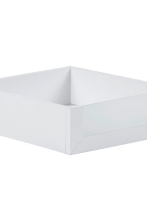 Bílá zásuvka Hom`in se skleněným čelem 37,5/12/45 cm