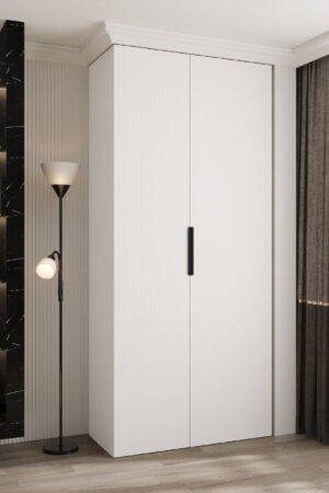 Šatní skříň Como 4 v bílé barvě s černými úchyty