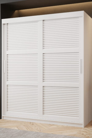 Šatní skříň Abi Zaluzja s posuvnými dveřmi v bílé barvě