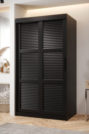 Šatní skříň Abi Zaluzja v bílé barvě s posuvnými dveřmi