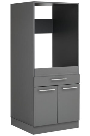 Skříňka nad pračku antracitová s přihrádkou a zásuvkou