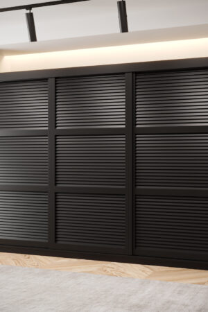 Šatní skříň Abi Zaluzja s posuvnými dveřmi černé barvy