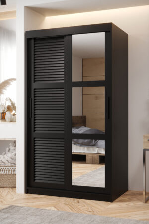 Šatní skříň Abi Zaluzja 2 s bílými posuvnými dveřmi a zrcadlem