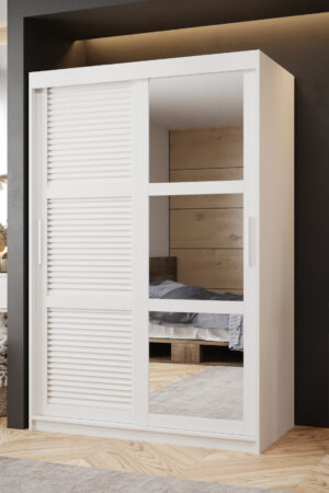 Šatní skříň Abi Zaluzja 2 s bílými posuvnými dveřmi