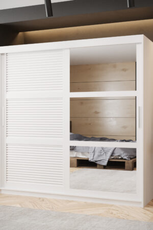 Šatní skříň Abi Zaluzja 2 s posuvnými dveřmi a zrcadlem