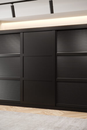 Šatní skříň Abi Zaluzja 3 v černé barvě