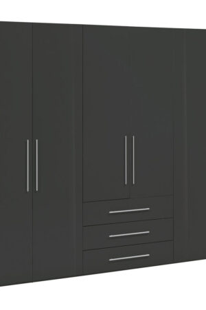 Moderní šatní skříň s otočnými dveřmi antracitová