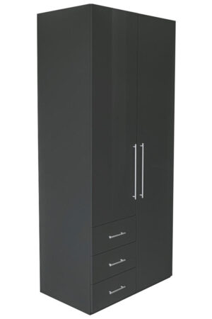 Šatní skříň s otočnými dveřmi antracitová