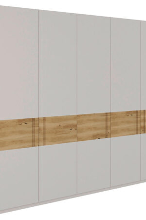 Šatní skříň Dieter Knoll, dubová, otočné dveře, světle šedá