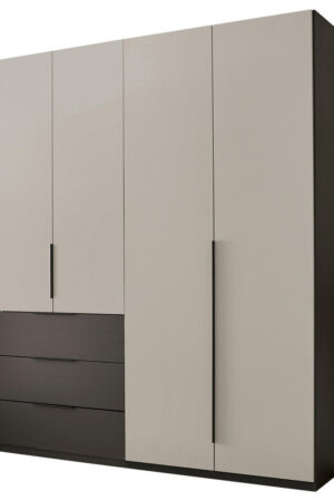 Šatní skříň Xora s otočnými dveřmi v grafitové a šedé barvě