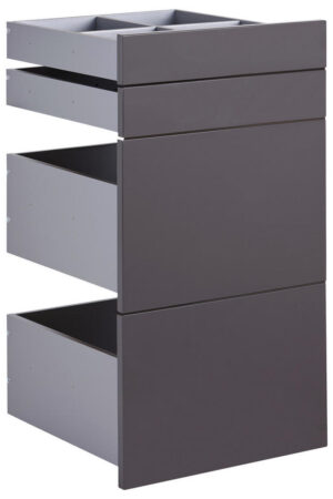 Sada zásuvek vysoce lesklá antracitová 45,3/83/46,8 cm