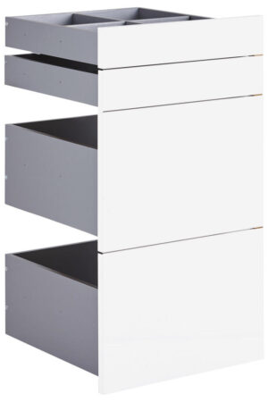 SADA ZÁSUVEK Hom`in v lesklé bílé barvě