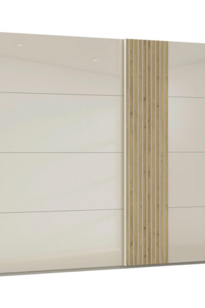 Skříň s posuvnými dveřmi v barvě dubu a šampaňské