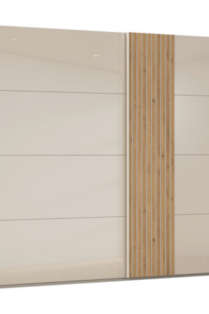 Skříň s posuvnými dveřmi v barvě dubu a šampaňské