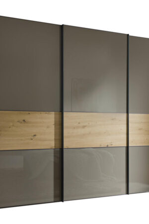 Skříň s posuvnými dveřmi v dub artisan a mokka