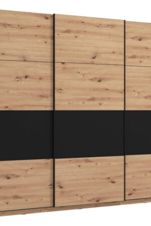 Xora skříň s posuvnými dveřmi v černé a dub artisan