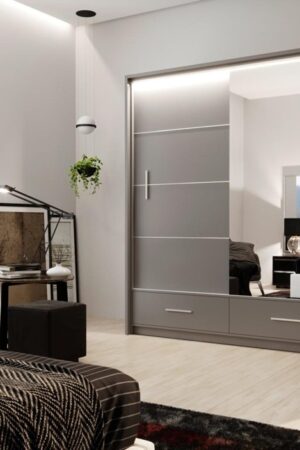 Šatní skříň Marsylia v grafitovém matném provedení