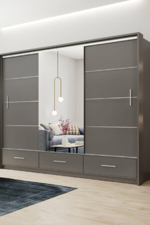 Šatní skříň Marsylia v grafitovém matném provedení