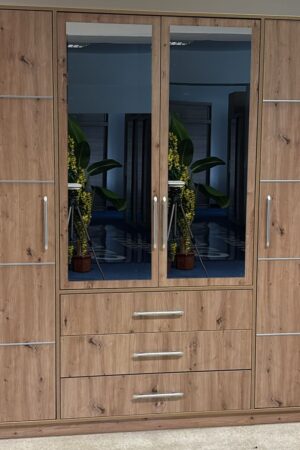 Šatní skříň Bali D4 v odstínu dub artisan s zrcadlem