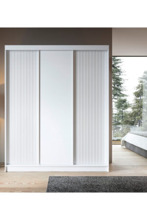 Šatní skříň Biancco III v bílé barvě bez zrcadla