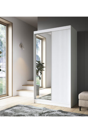 Šatní skříň Biancco II v bílé barvě bez zrcadla