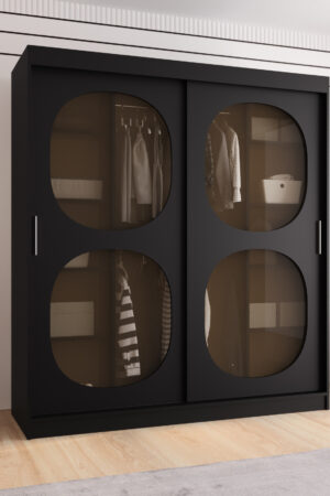 Šatní skříň Abi Bahrajn 2 v černé barvě