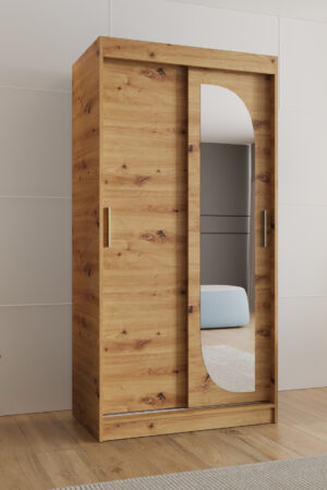 Šatní skříň Abi Lucy s posuvnými dveřmi a zrcadlem