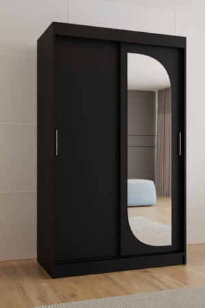 Šatní skříň Abi Lucy černá 120 cm s posuvnými dveřmi